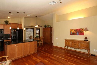Family Room With Cherry Wood Floors