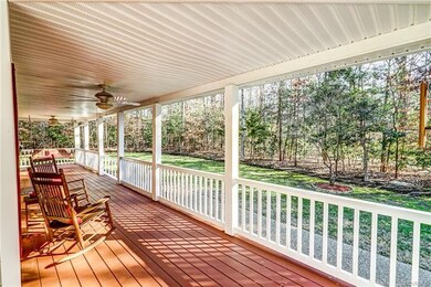 Oversized (8' Deep) Country Front Porch with Swing and Ceiling Fans!