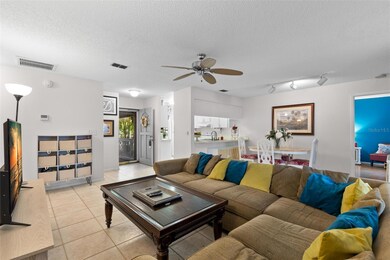 Living room looking to front door