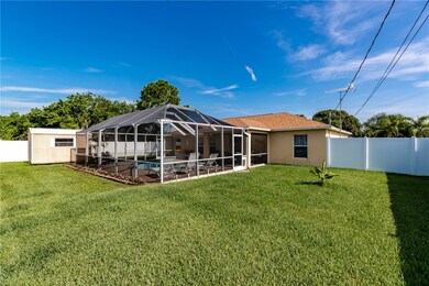 Nice size backyard fenced with shed