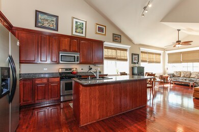 Raised panel cherry cabinets, granite counters & s