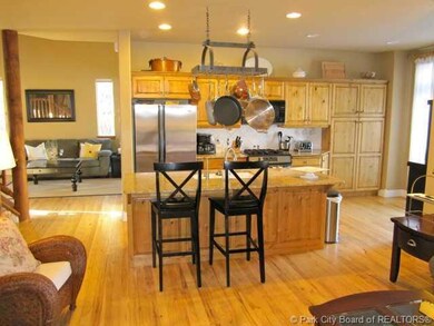 Kitchen. Bright eat-in kitchen with stai