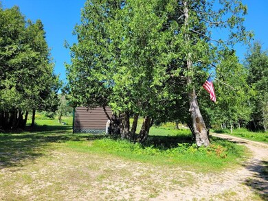 back of cabin from driveway