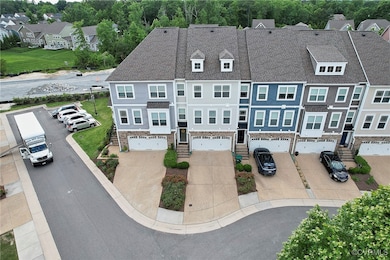 Aerial perspective of suburban area