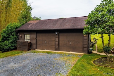 View of detached garage