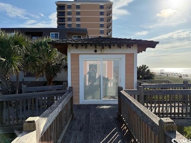 View of wooden deck