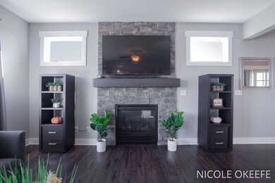 Stone fireplace