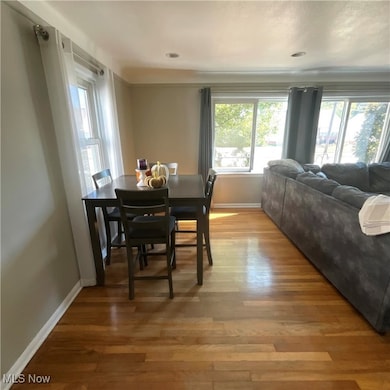 Dining space featuring light wood-style flooring