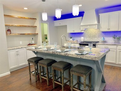One of a kind kitchen with solid oak shelves, pant