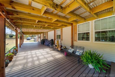 Large covered deck with composite decking
