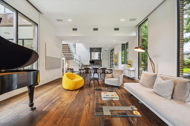 The living room is a striking yet comfortable cent