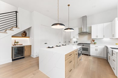 Kitchen features Bosch stainless steel appliances,