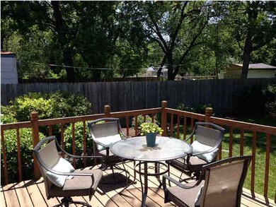 Exterior view of deck and backyard