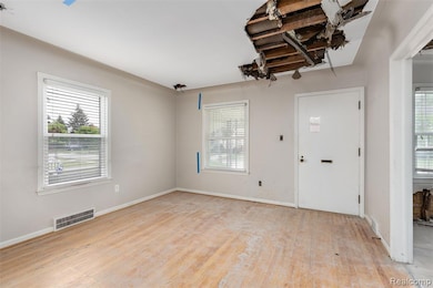 Living room damage