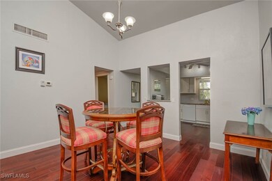 Dining space featuring a chandelier, visible vents