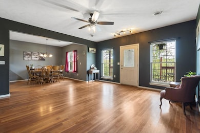 Living room looks to dining area