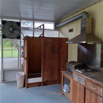 Outdoor kitchen and shower
