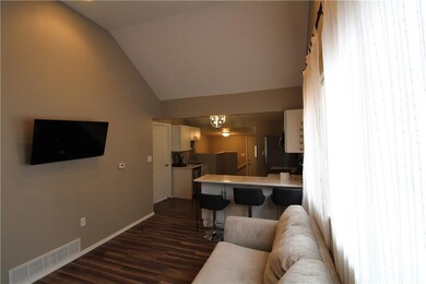 Living room open to kitchen