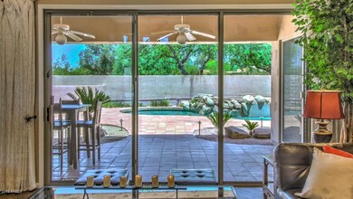 ross living room to pool