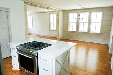 Shiplap wall in dining area