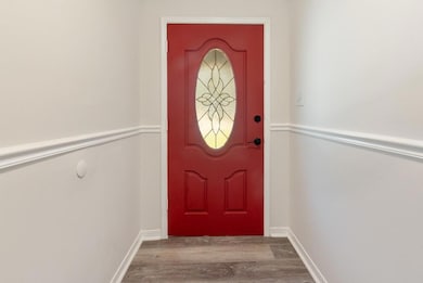 Foyer entrance featuring light wood-type flooring