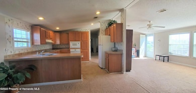 Kitchen and family room