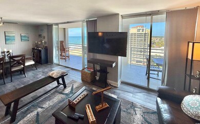 Living room with floor to ceiling windows