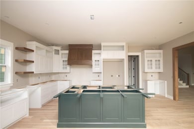 Beverage area, floating stained shelves, professio
