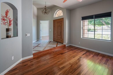 Beautiful wood door at entry