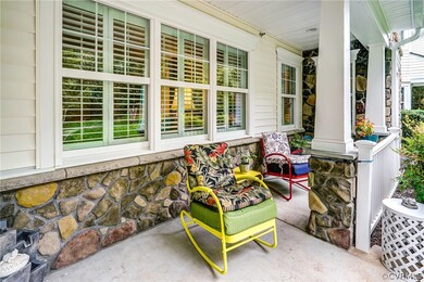 Cute covered porch to sit on