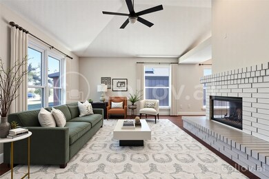 Virtually staged living room
