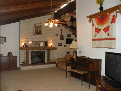 Large livingroom with beamed, vaulted ceilings, sk