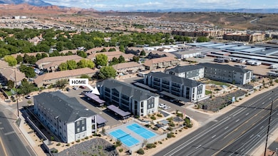 Bird's eye view of a mountain backdrop