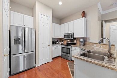 This kitchen boasts modern stainless-steel applian