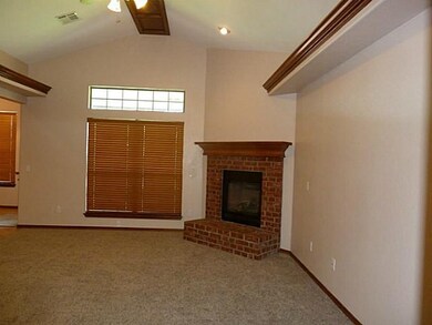 Living Room. Large open living room has a vaulted 