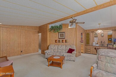 Living area looking into dining area