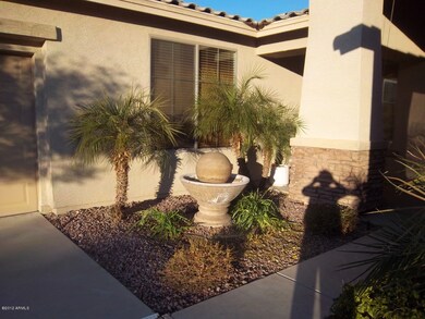 Fountain next to front porch