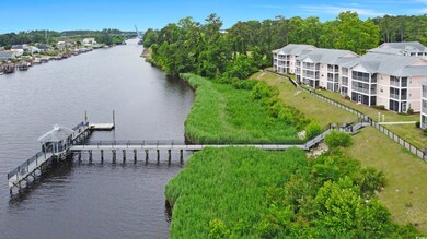 Bird's eye view of a nearby body of water
