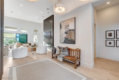 Living area featuring wood finished floors, recess