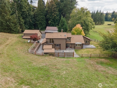 Overhead view of the backside of the house.
