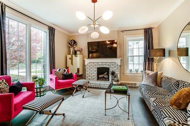 Living Room with Large Picture Windows, Gas Brick 
