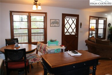 Windows across the front of the home let in plenty