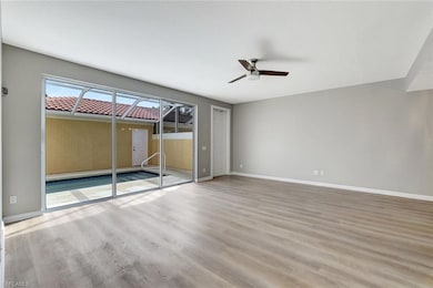 Unfurnished room with light hardwood / wood-style 