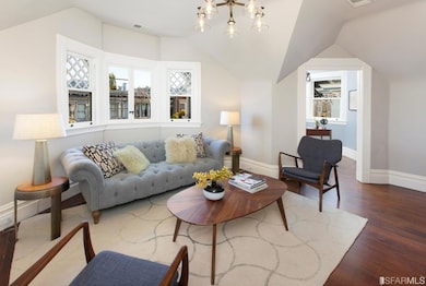 Generous living room at the front of the flat feat