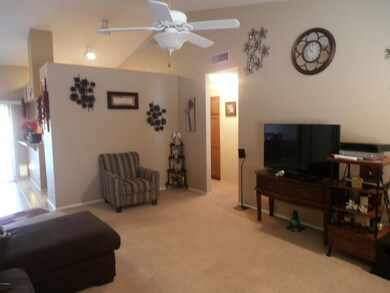 Vaulted ceiling in main living