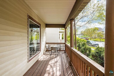 Wooden terrace with outdoor dining space