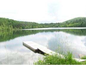 hiking path around pond