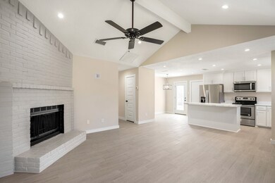 Home offers plenty of room for a large sectional, or over sized furniture