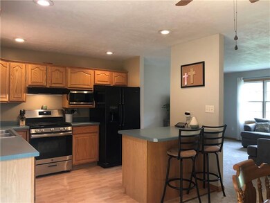 Kitchen layout is ideal for entertaining guests.