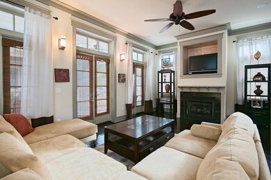 Living room with fireplace